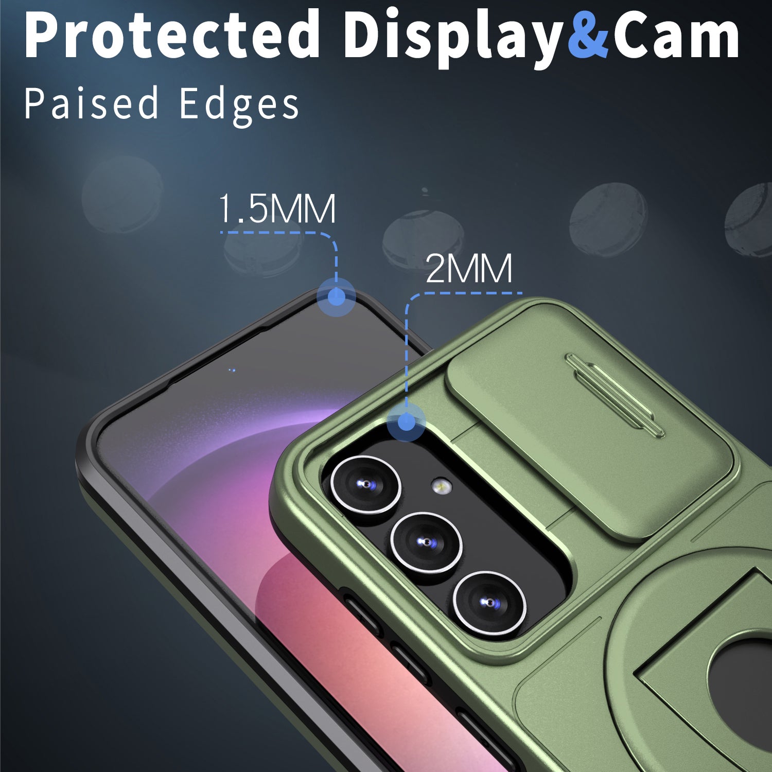 For Samsung Galaxy S23 FE Case PC+TPU+N52 Magnet Phone Protective Shell Compatible with MagSafe - Green For Samsung Galaxy S23 FE Case PC+TPU+N52 Magnet Phone Protective Shell Compatible with MagSafe - Green